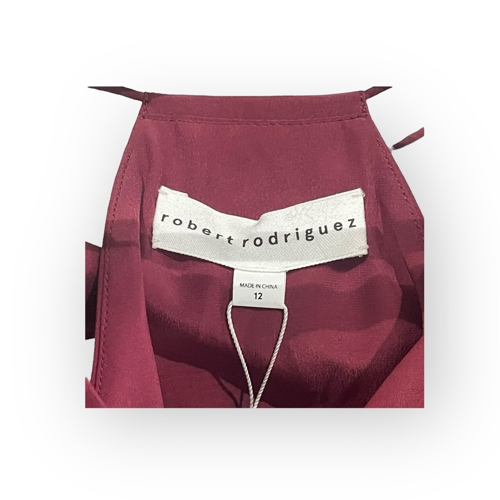 new Robert Rodriguez ✦ Chic Draped Overlay Strappy Silk Cami Top ✦ Wine 12 L XL - Picture 8 of 17
